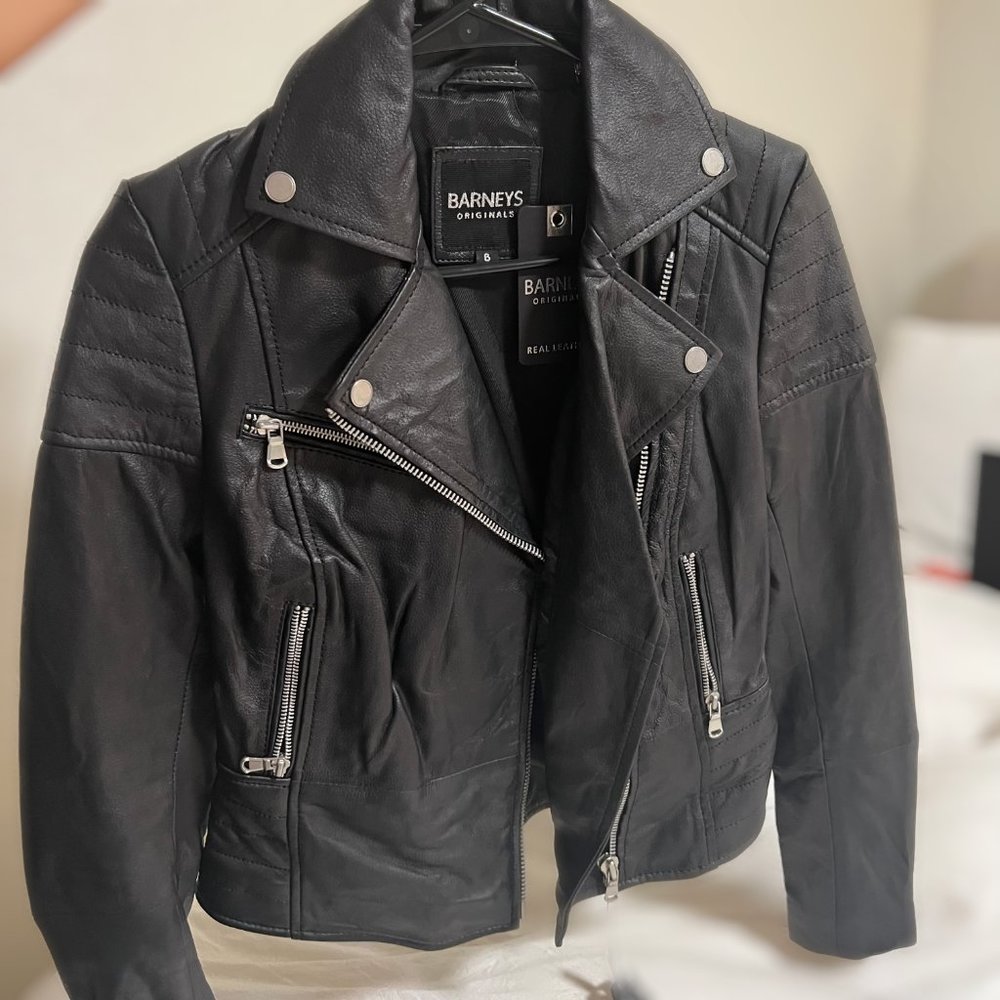 Barney's Leather Biker Jacket
